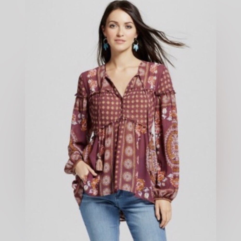 Knox Rose Purple Floral Blouse